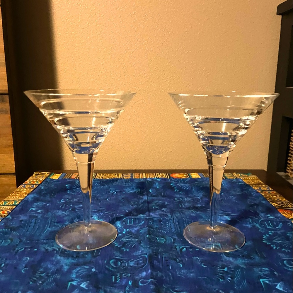 Heavy, large Martini glasses